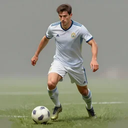 an illustration of a soccer player, elegant,   highly detailed, digital painting, concept art, smooth, sharp focus, illustration,   by travis charesyt, michael kaluta, michael whelan and bill sienkiewicz,  dark sci-fantasy,artstation,deviantart,Unreal Engine,face enhance,8K,golden ratio,cinematic lighting