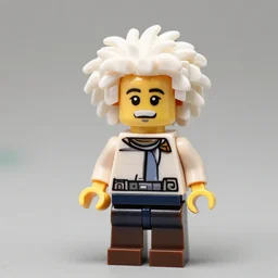 albert einstein as a lego figurine, shot on macro lens, very detailed
