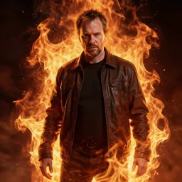 trent reznor emerging from fire, fantasy, stylized, artgerm, artstation, hd, cgsociety, cgi, realistic, dramatic, cinematic, artistic, trending, detailed