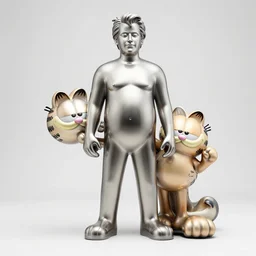 jeff koons sculpture that looks like jeff goldblum and garfield