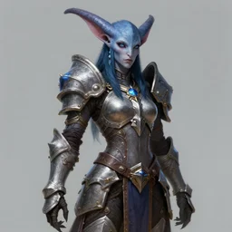 portrait of a female draenei from world of warcraft, paladin armor, concept art