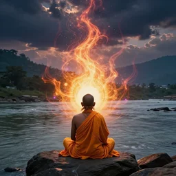 an urban dweller achieving enlightenment, sadghuru, out of body, auric colors, ganga river