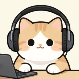 illustration of cat with headphone