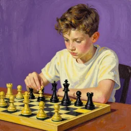 young carmen kass.chess player.Maxfield Parrish.yellow.violet