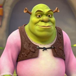 pink colored skin shrek