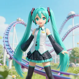 hatsune miku-themed rollercoaster
