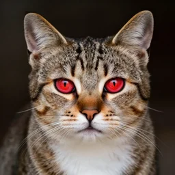 chrome cat with red eyes