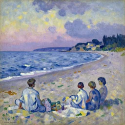 vintage magazine illustration of a dreamy beach scene on a hot summer evening, by carel willink and gregory crewdson and paul cezanne