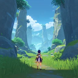 Genshin Impact gorgeous scenery Genshin Impact landscape, 8k resolution, unreal engine, Guyun Stone Forest