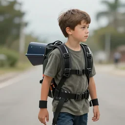 a boy with a jetpack