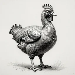 painting of a roaster - bird, anatomy visible, clear - lines, grim - lighting, high - contrast, intricate, elegant, highly detailed, centered, digital painting, artstation, concept art, smooth, sharp focus, illustration, artgerm, tomasz alen kopera, peter mohrbacher, donato giancola, joseph christian leyendecker, wlop, boris vallejo
