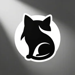 black and white vector cat logo vector illustration