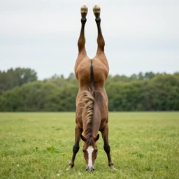 horse headstand upside down