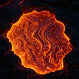 award - winning photo of a beautiful glowing molten fractal magma, inner glow, lava texture