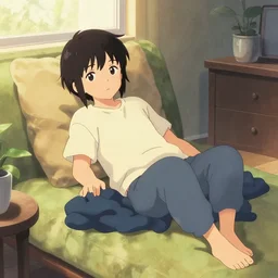 lazy afternoon, Trending on Artstation, Hiroaki Tsutsumi style