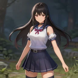 一 个 逼 真 的 日 本 女 学 生 ， 幻 想 mmorpg 游 戏 女 主 角 数 字 概 念 艺 术 ，
