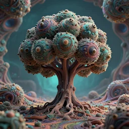 3d fractal background by Escher, magic tree, dmt, tripy, psychedelic, mandelbulb 3d, digital art, high details, depth of field, hard lighting, trending on artstation, deviantart, octane render, HD, 8k