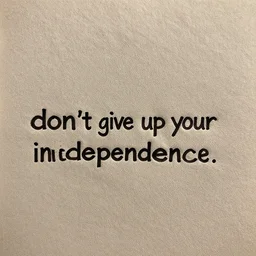 don't give up your independence,