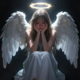 i cry when angels deserve to die,, global lighting, digital art, artstation