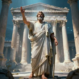 the apostle paul preaching in the areopagus, style artstation, style greg rutkowsk, octane render, unreal engine 6, epic game graphics, fantasy, ciberpunk, conceptual art, ray tracing