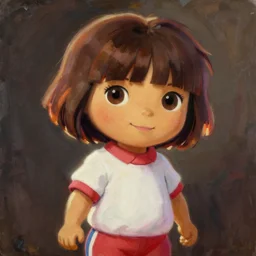 portrait of an adult dora the explorer, by nikolay makovsky.