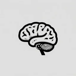 minimalist logo icon for a wandering mind, brain, retro psychology, victo ngai, kilian eng, lois van baarle