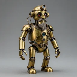 Prototype steampunk mechanical brass animatronic borat