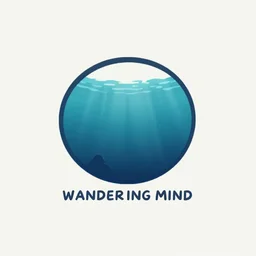 minimalist logo icon for a wandering mind, retro psychology, victo ngai, kilian eng, lois van baarle, underwater, behance, beeple