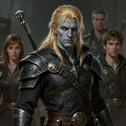 male dnd rogue, blond hair, grey skin, dnd character | | realistic shaded, fine details, realistic shaded lighting painting by greg rutkowski, diego gisbert llorens, magali villeneuve, artgerm, jeremy lipkin, michael garmash, rob rey