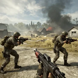 soldier battlefield 4 by simon stalenhag and robbert sammelin and eric persson, in - game screenshot, battlefield 4, 4 k, hd wallpaper, hdr, tonemapping, detailed, atmospheric, global illumination, majestical lighting, saturated, wet, ray tracing, anamorphic lens, chromatic aberration, vivid pastel color scheme, lens flare, first person point of view, first person shooter