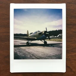 a polaroid photograph of a wwii german flying wing
