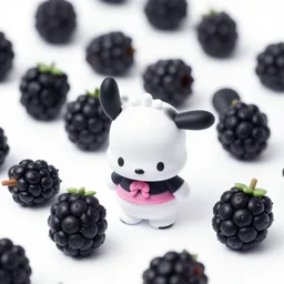 detailed miniature blackberries ryuzaky of silicone shaders, isometric, 1 0 0 mm, studio lighting, by pocoyo style, centered margin, hyperrealistic