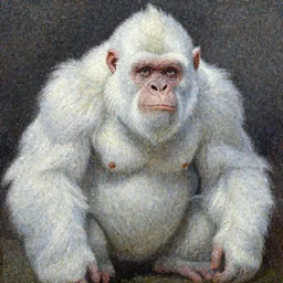 oil painting of a yeti, a white snow primate, in style of ivan aivazovsky, expressive face, detailed face, detailed eyes, full body, feminine face, tracer overwatch, disney, pixar
