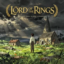 a scene from an anime adaptation of Lord Of The Rings, illustrated by Makoto Shinkai