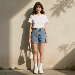 a cute trendy summer outfit with accessorties