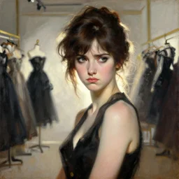 a high fashion dior studio stunning backlit portrait of frowning anime girl, painting by gaston bussiere, craig mullins, j. c. leyendecker