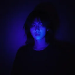 a photo of a person in the ultraviolet spectrum
