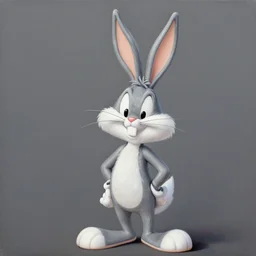 Bugs Bunny in the style of John Kenn Mortensen, realistic painting, high definition, digital art, matte painting, very detailed, realistic