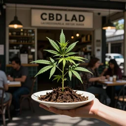 legal cannabis is served in a busy australian cafe cbd street photography