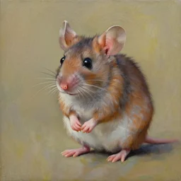 a beautiful, soulful oil painting of a mouse by craig mullins