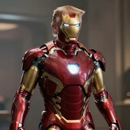 Film still of Donald Trump as Iron Man, from The Avengers (2012)