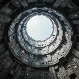 stargate cyberpunk made of stone that form a circle, cinematic view, detailed, concept art, low angle, high detail, trending on artstation
