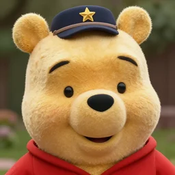 film still photo portrait of xi jinping cosplaying as winnie the pooh, realistic, hyperrealistic, 8 k resolution, hd quality, very detailed, highly detailed, intricate details, real life, real world, trending on artstation, digital art, really realistic, very realistic, headshot, head in frame, photograph, portrait