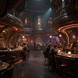 the most amazing dream you ever had about star wars cantina, hyper realistic, ambient lighting, concept art, intricate, hyper detailed, smooth, volumetric lighting, george lucas, ralph mcquarrie, octane