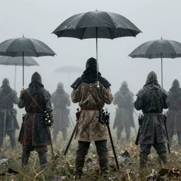 medieval war foggy rainy award winning, trending on artstation, unreal engine