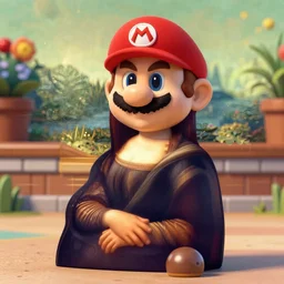 Super Mario as Mona Lisa, 4K