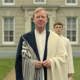 scott morrison pictured as a saint, wes anderson