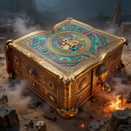 a beautiful hyperrealistic detailed 3 d render ancient buried and locked grimoires, by anton otto fischer, atey ghailan, unreal engine, octane render, gigantic, 3 d, brilliantly coloured, intricate, ultra wide angle, trending on artstation, embers, smoke, dust, dusk, volumetric lighting, hdr, polished, micro details, 4 k