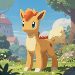Ponyta (From Pokémon), trending on artstation, ultra detailed, 8k, character illustration by Greg Rutkowski, Thomas Kinkade.