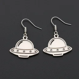 ufo earrings Sputnik, lasercut,v-n9
